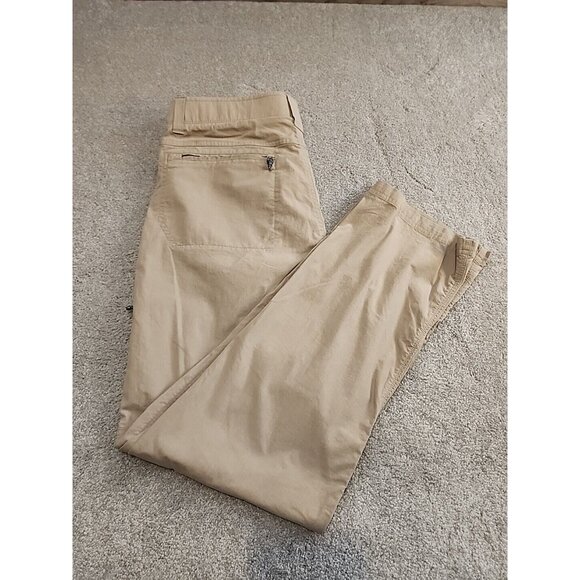 Ascend Nylon Hiking Chino Pants Mens 34X32 Beige Tan Stretch Comfort Zip Pocket - Picture 2 of 14